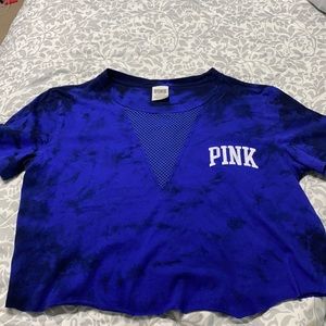 black and blue tie dye crop top